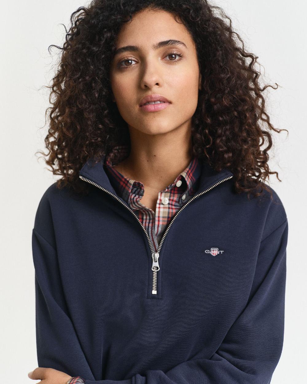 Gant Shield Half Zip Sweatshirt Evening Blue