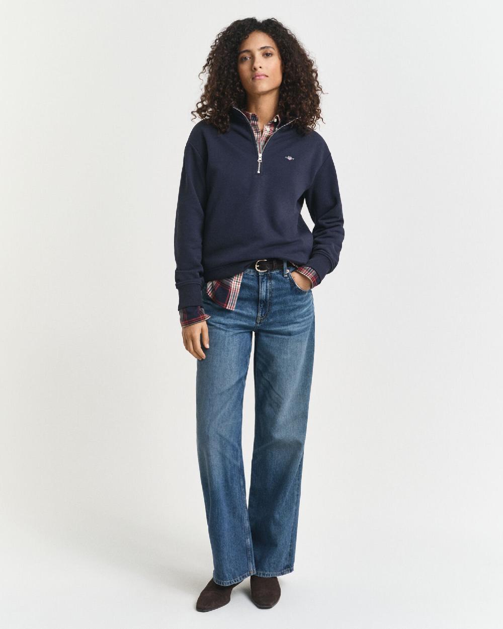 Gant Shield Half Zip Sweatshirt Evening Blue