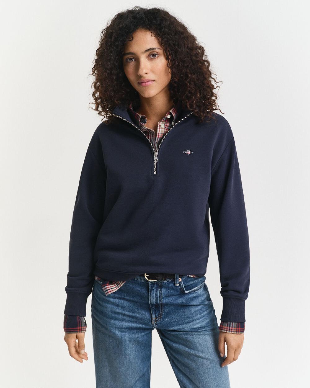 gant Shield Half Zip Sweatshirt evening blue