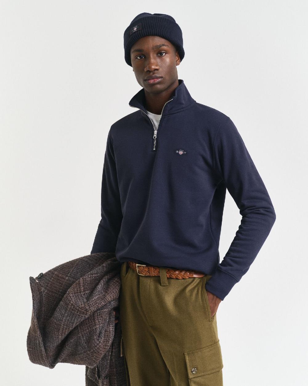 gant Shield Half-Zip Sweatshirt evening blue