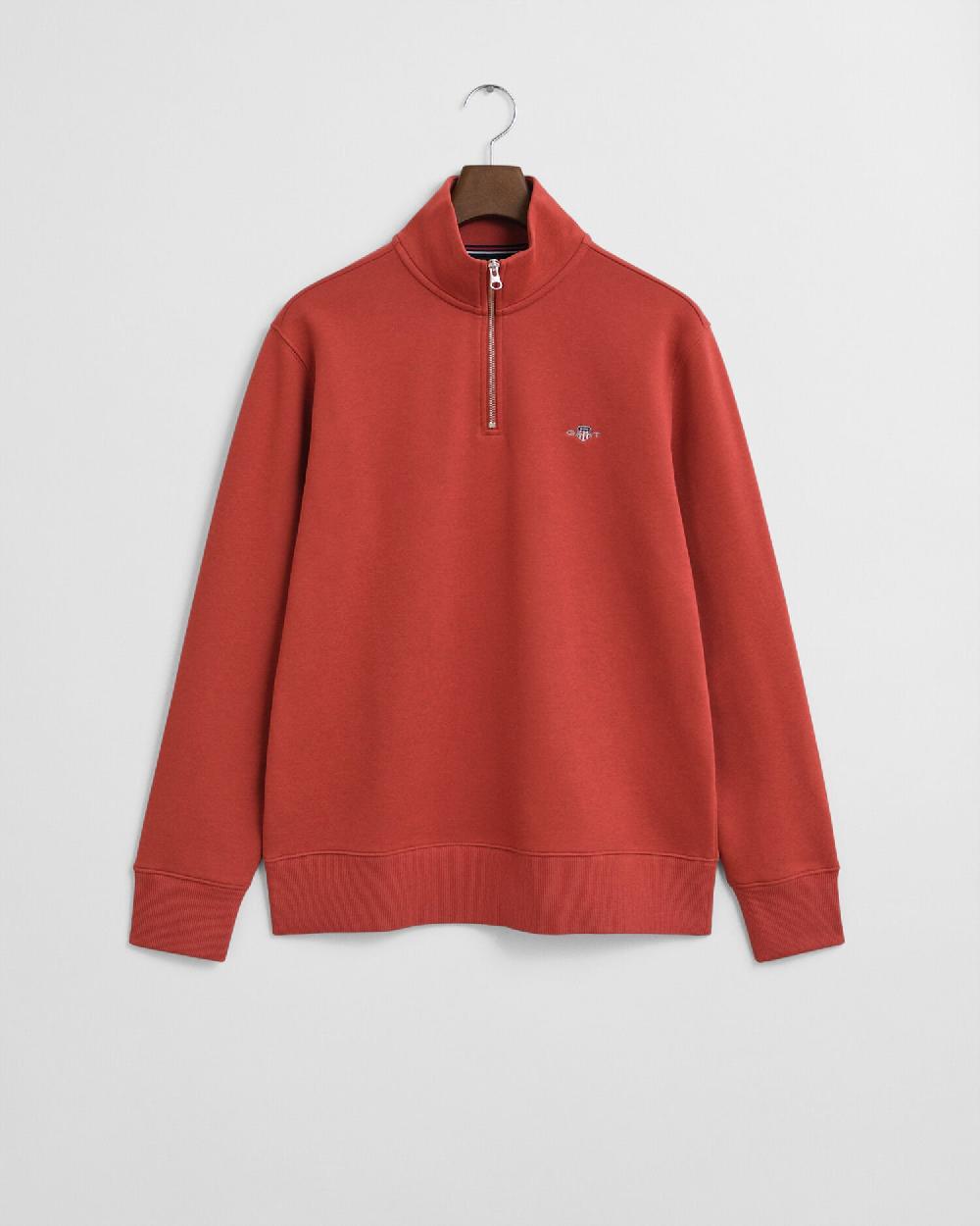 gant Shield Half-Zip Sweatshirt modern rust