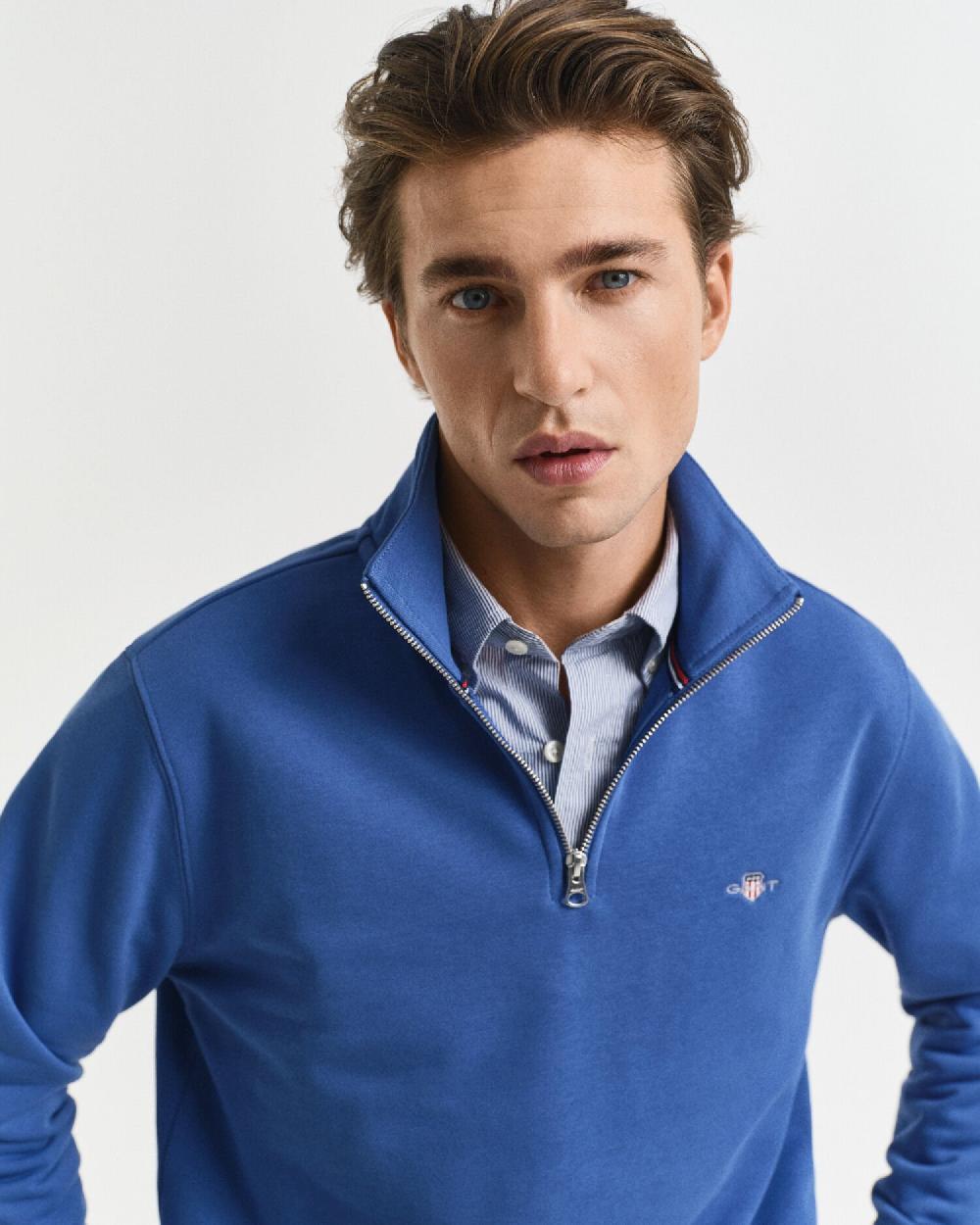 Gant Shield Half-Zip Sweatshirt Rich Blue