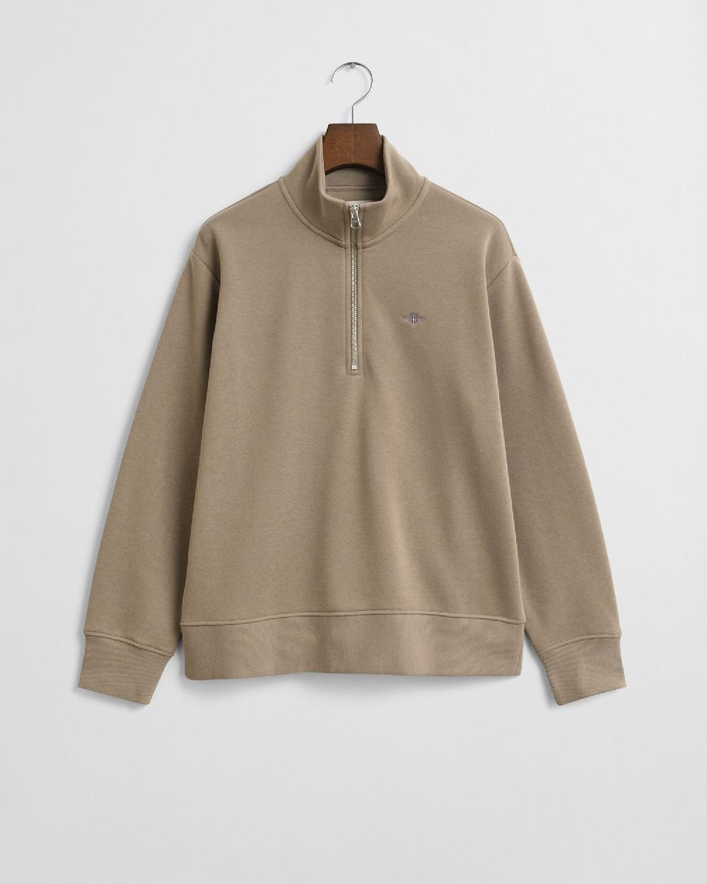 gant Shield Half Zip Sweatshirt taupe beige