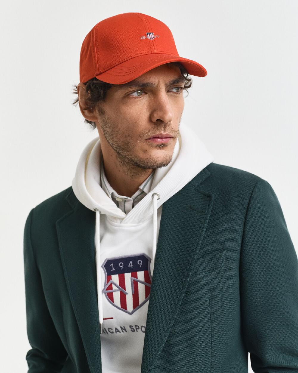 gant Shield High Cotton Twill Cap deep orange