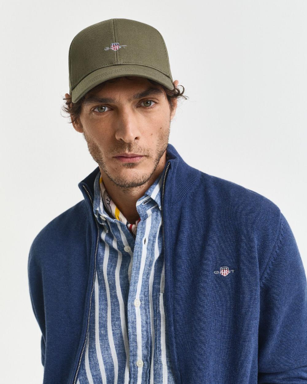 gant Shield High Cotton Twill Cap moss green