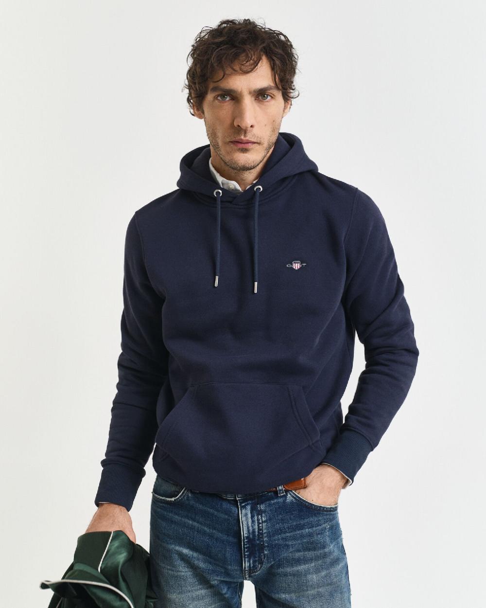 gant Shield Hoodie evening blue