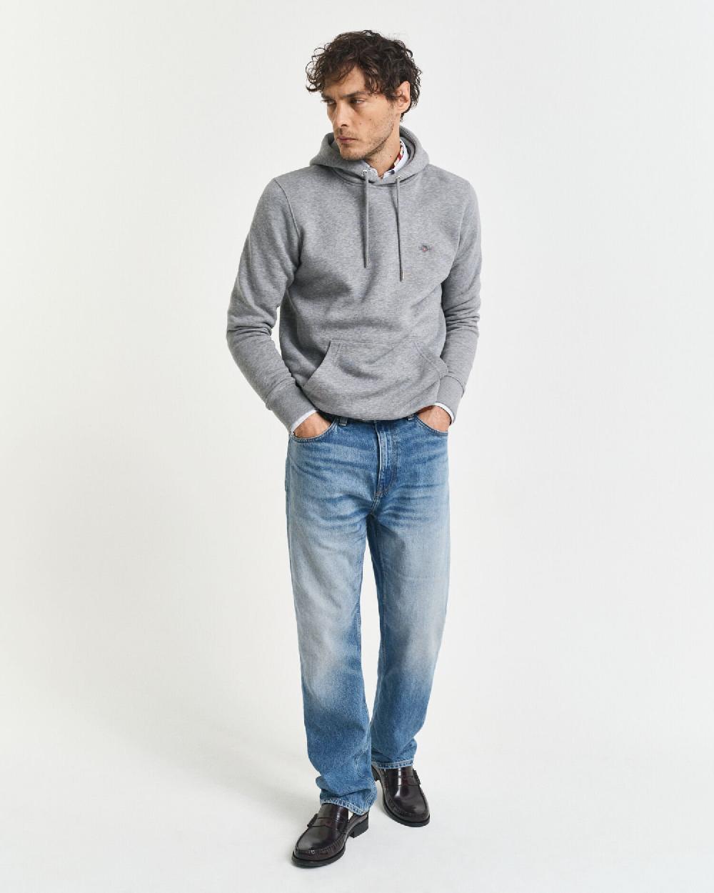 Gant Shield Hoodie Grey Melange