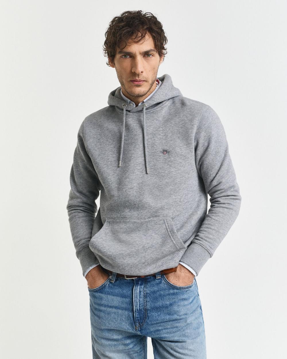 gant Shield Hoodie grey melange