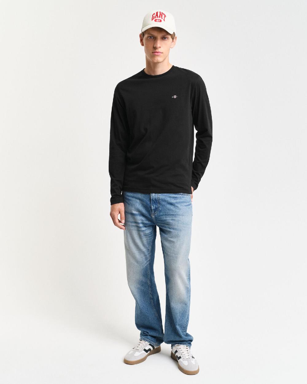 Gant Shield Long Sleeve T-Shirt Black