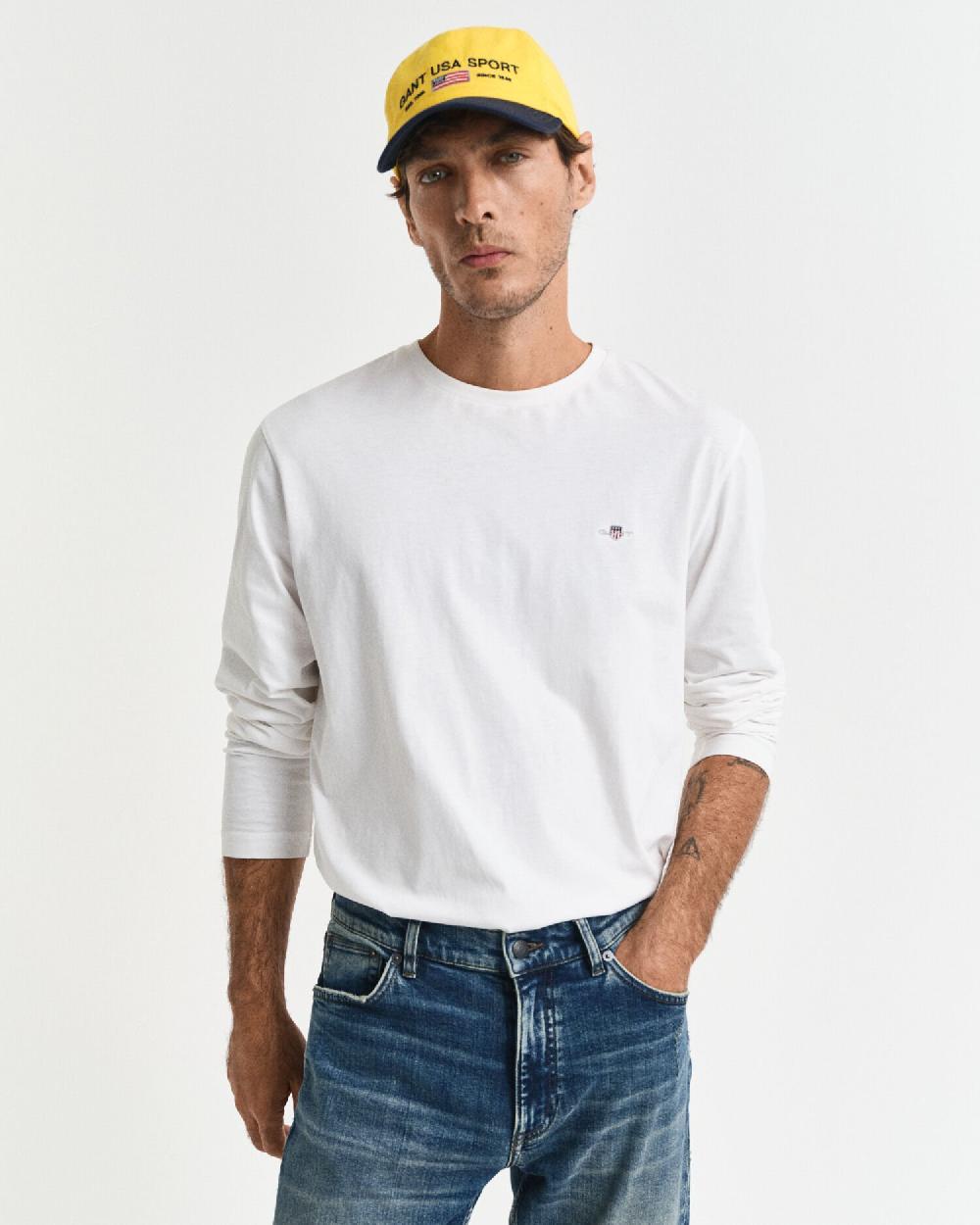 Gant Shield Long Sleeve T-Shirt Eggshell