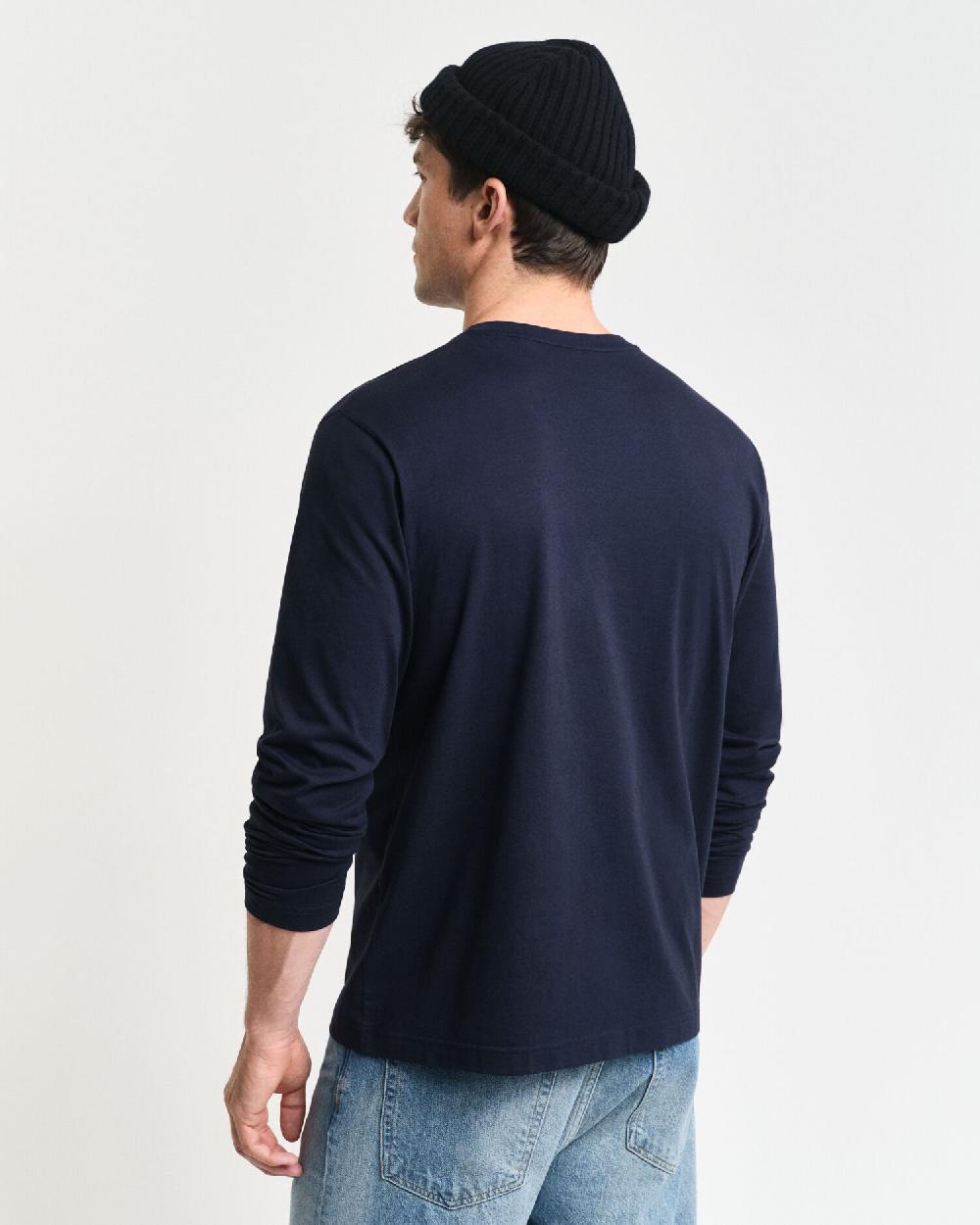 Gant Shield Long Sleeve T-Shirt Evening Blue