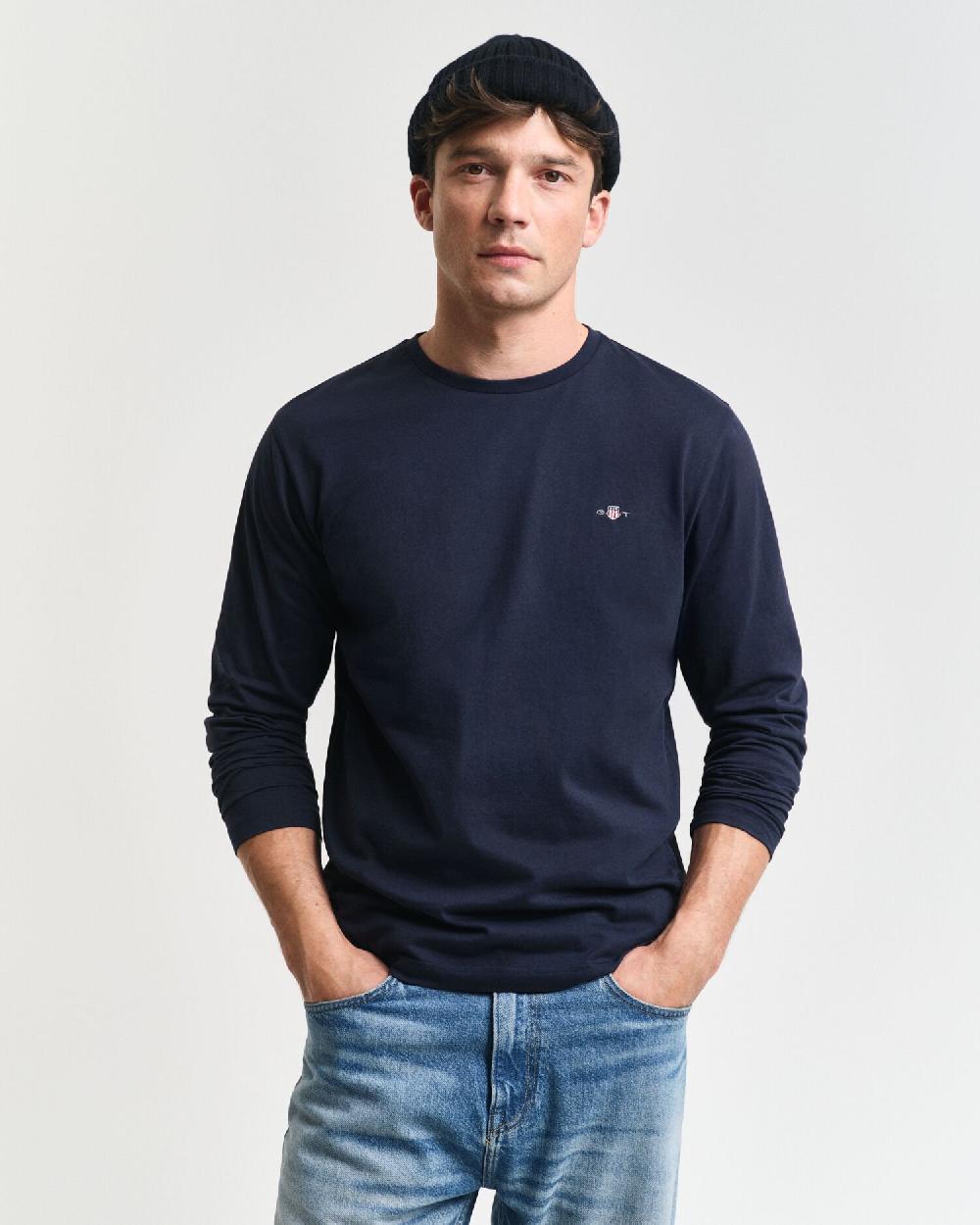 gant Shield Long Sleeve T-Shirt evening blue