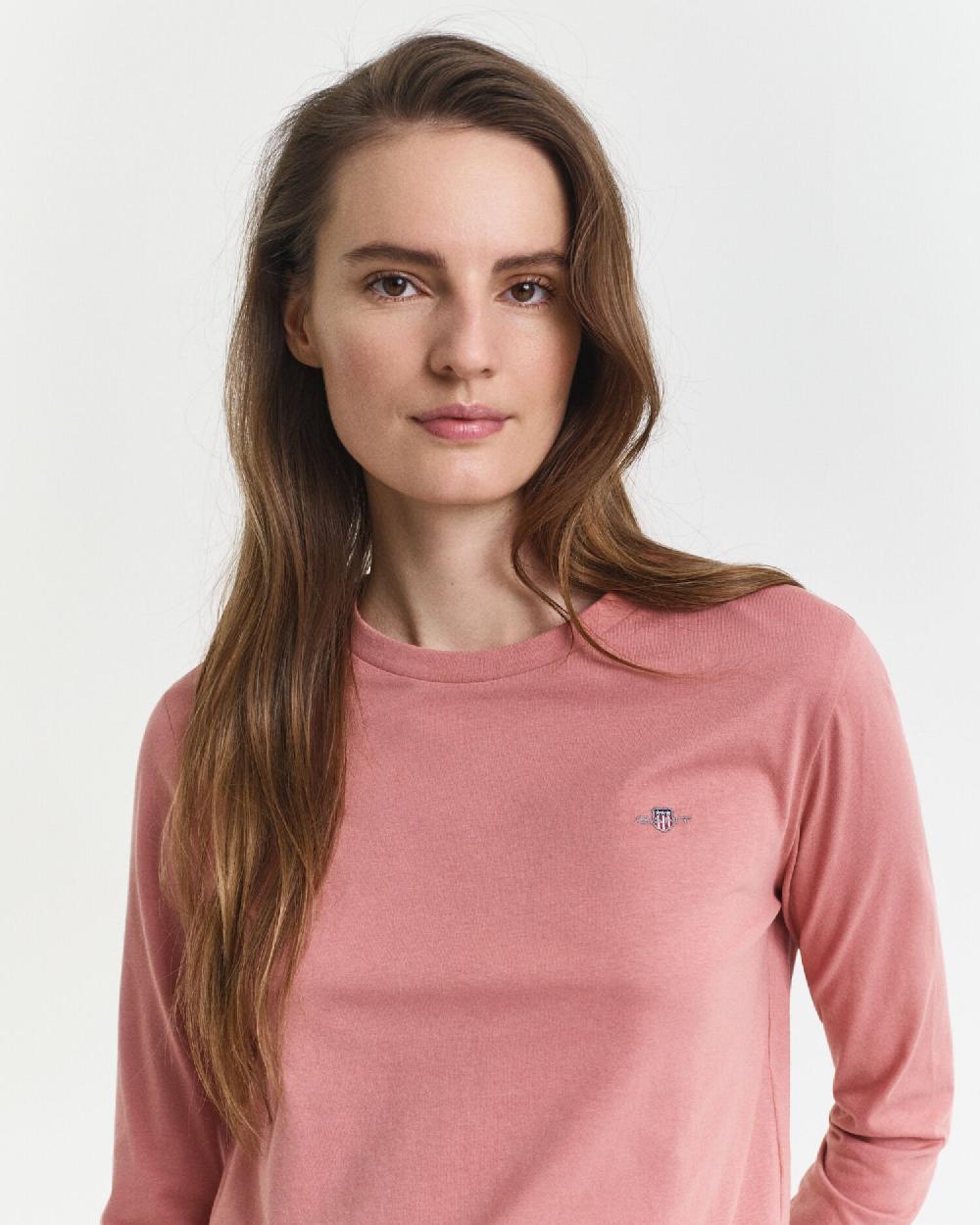 Gant Shield Long Sleeve T-Shirt Faded Brick