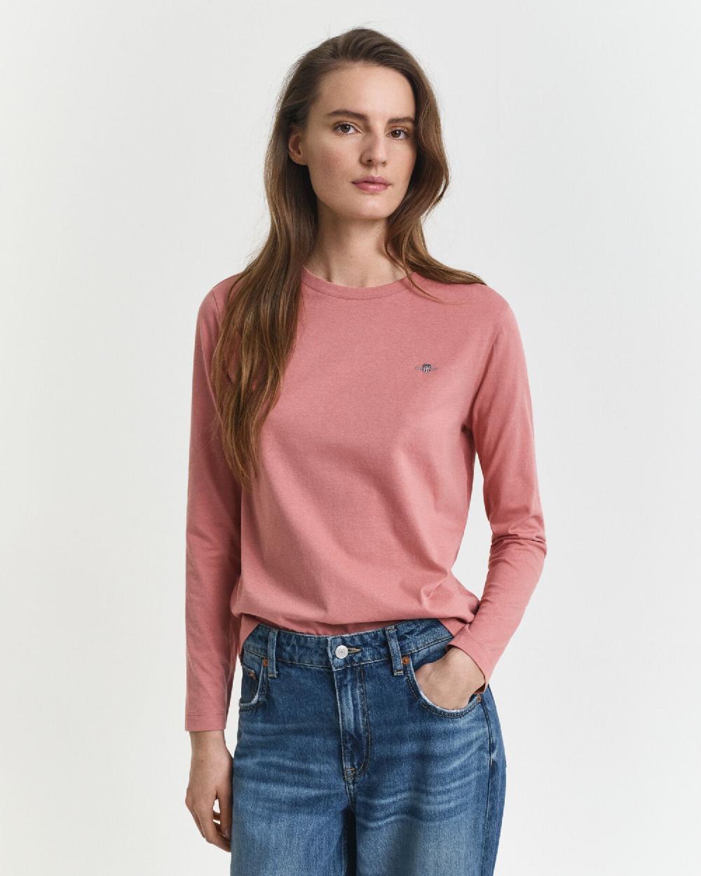gant Shield Long Sleeve T-Shirt faded brick