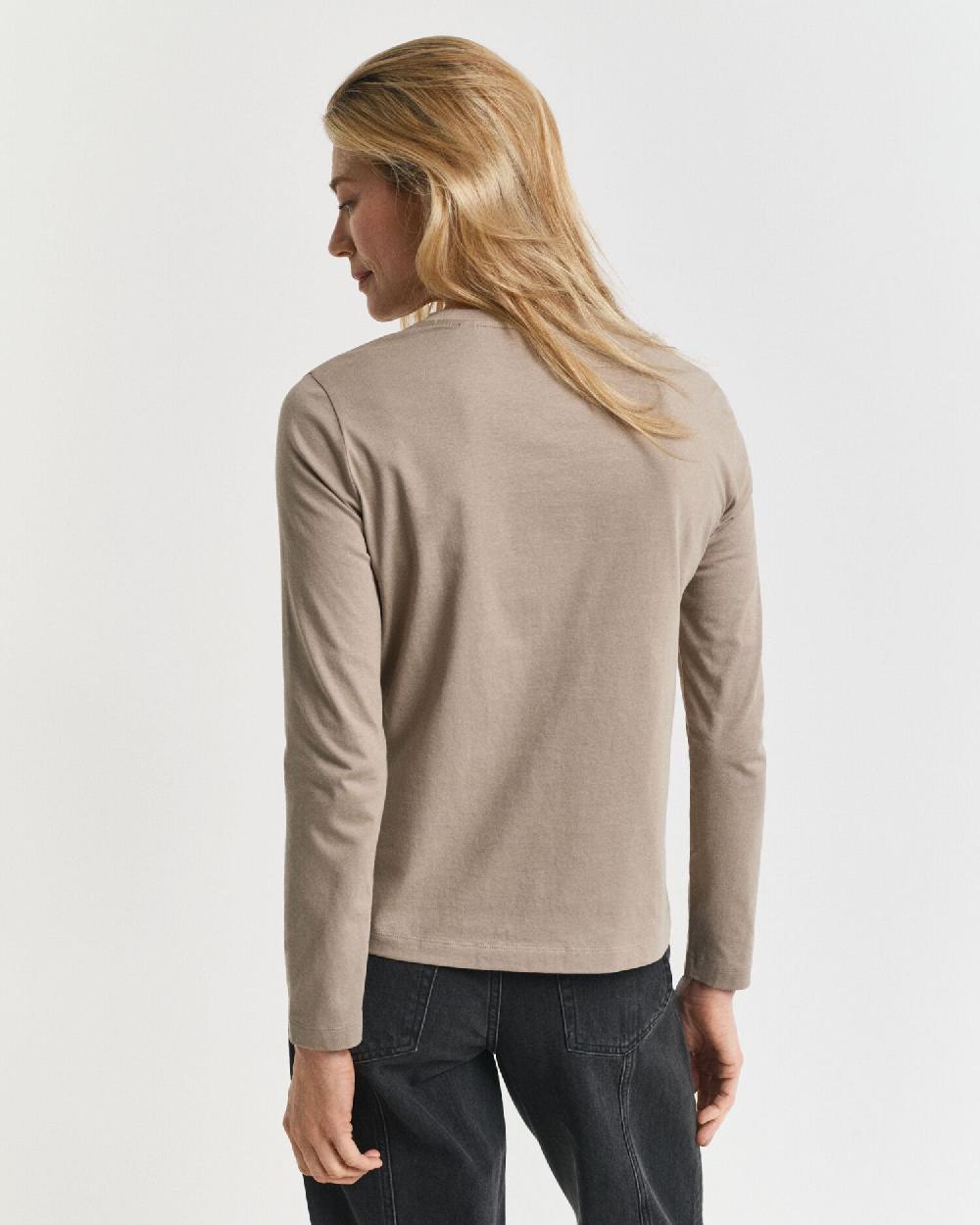 Gant Shield Long Sleeve T-Shirt Taupe Beige