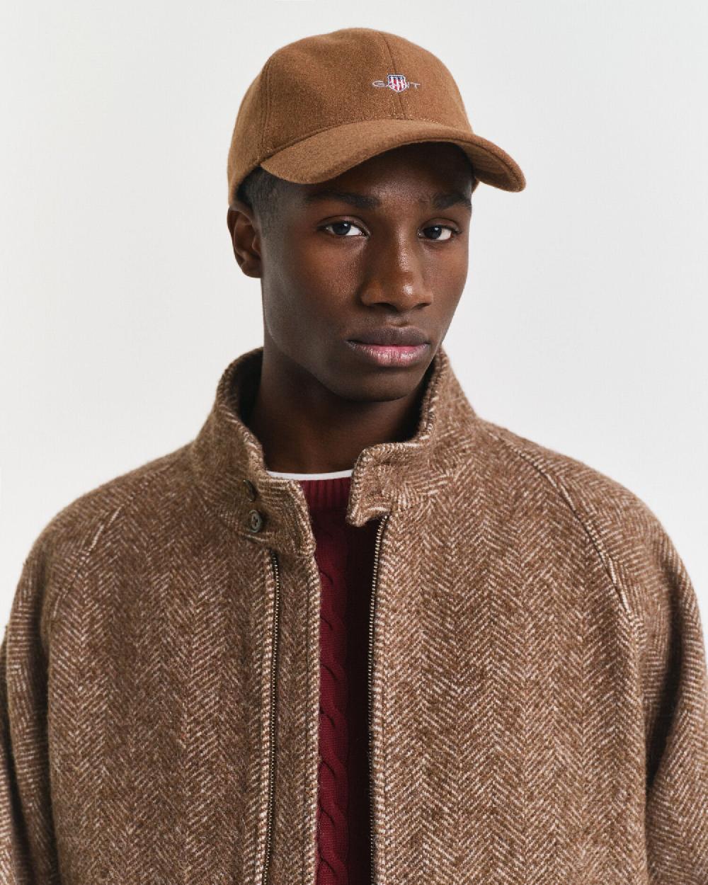gant Shield Melton Cap mahogany brown