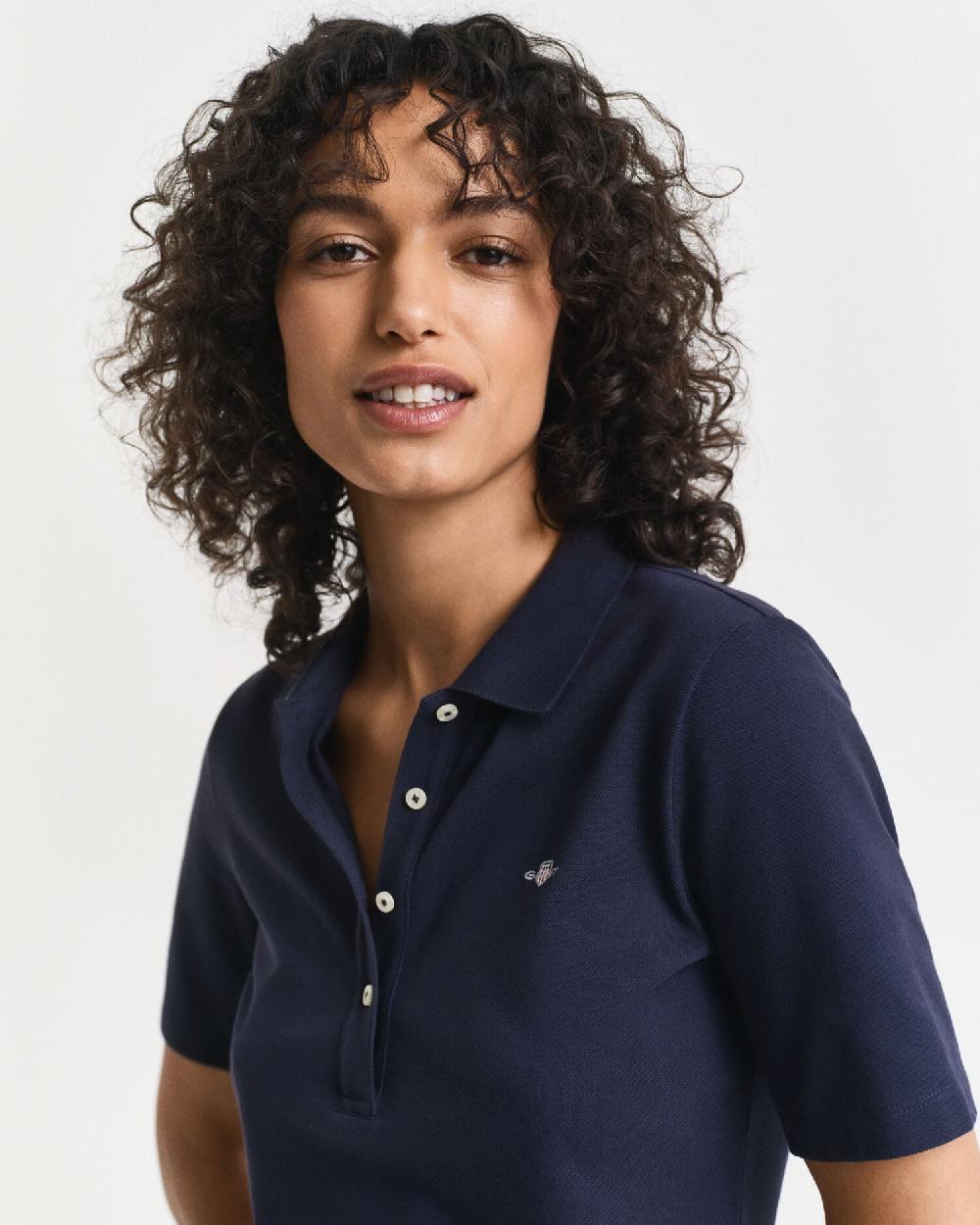 Gant Shield Piqué Polo Shirt Evening Blue