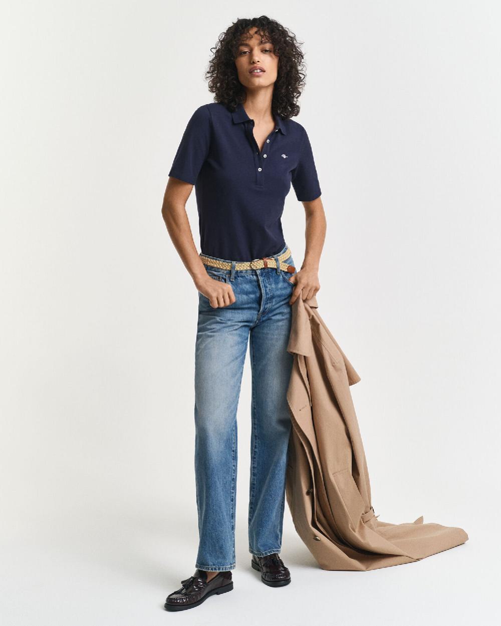 Gant Shield Piqué Polo Shirt Evening Blue