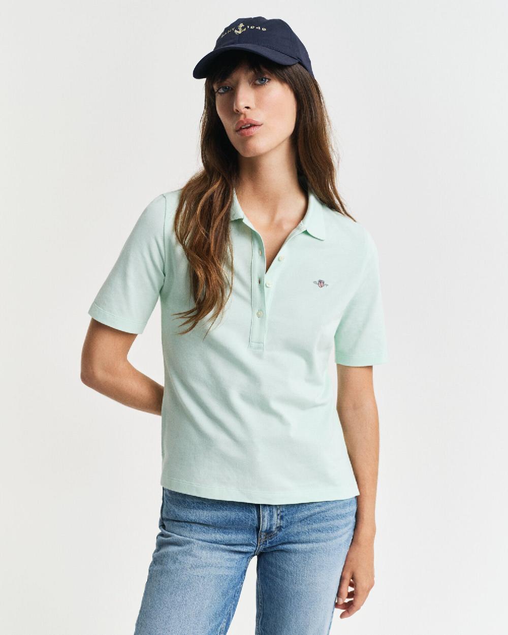 gant Shield Piqué Polo Shirt faded mint