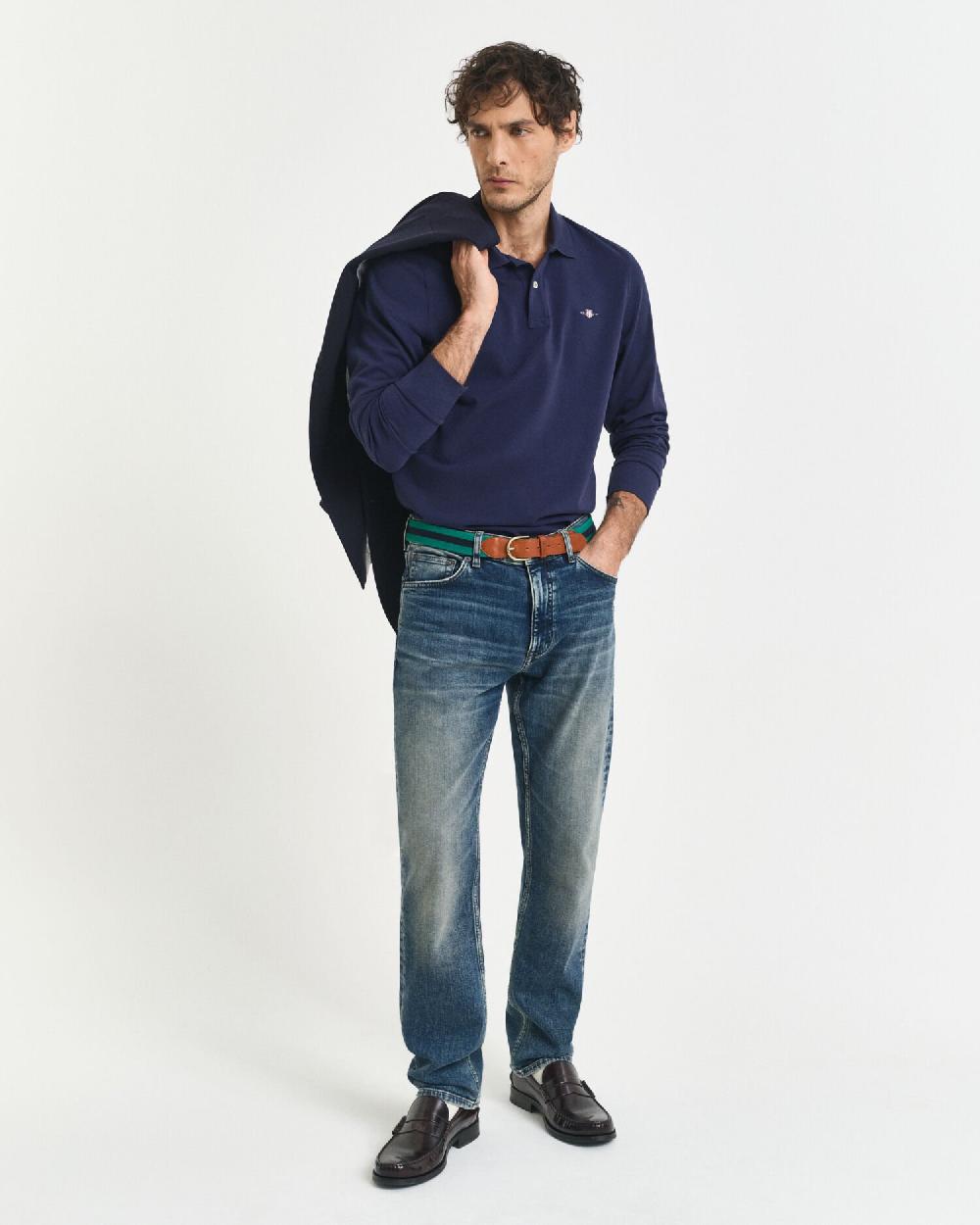 Gant Shield Piqué Rugger Evening Blue