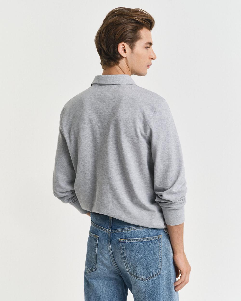 Gant Shield Piqué Rugger Grey Melange