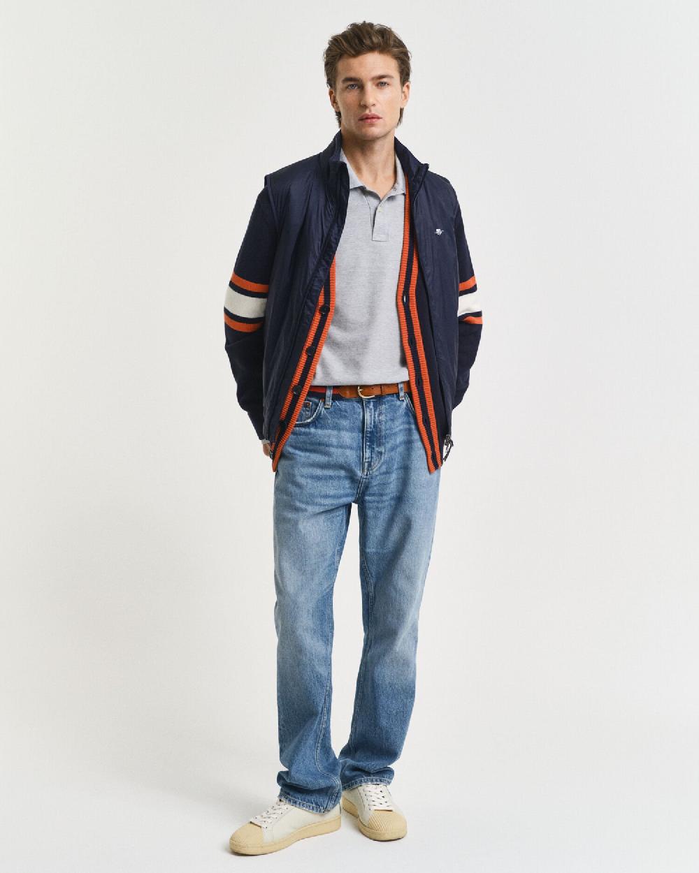 Gant Shield Piqué Rugger Grey Melange