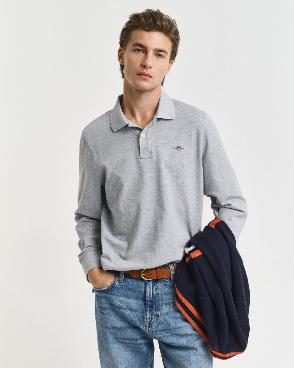gant Shield Piqué Rugger grey melange