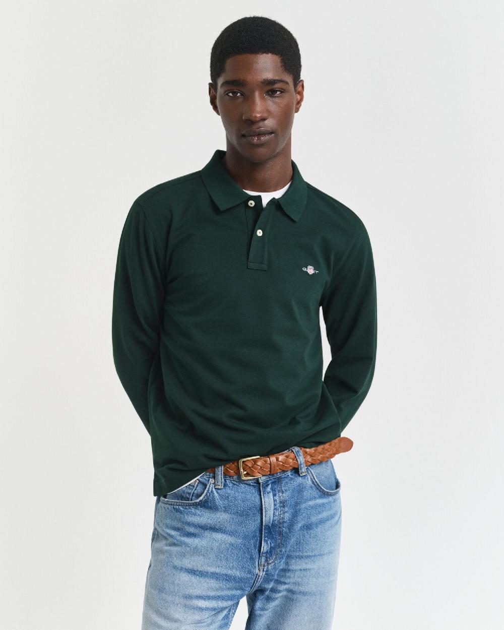 gant Shield Piqué Rugger tartan green