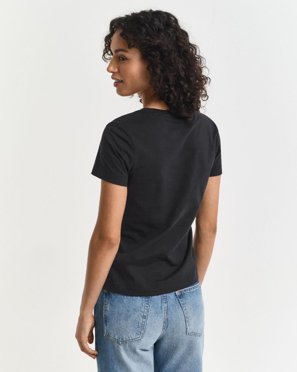 Gant Shield V-Neck T-Shirt Black