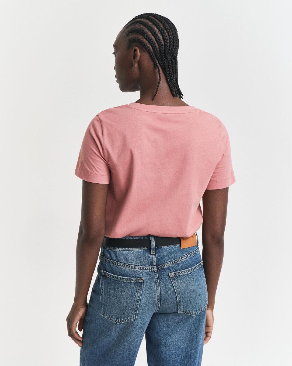 Gant Shield V-Neck T-Shirt Faded Brick