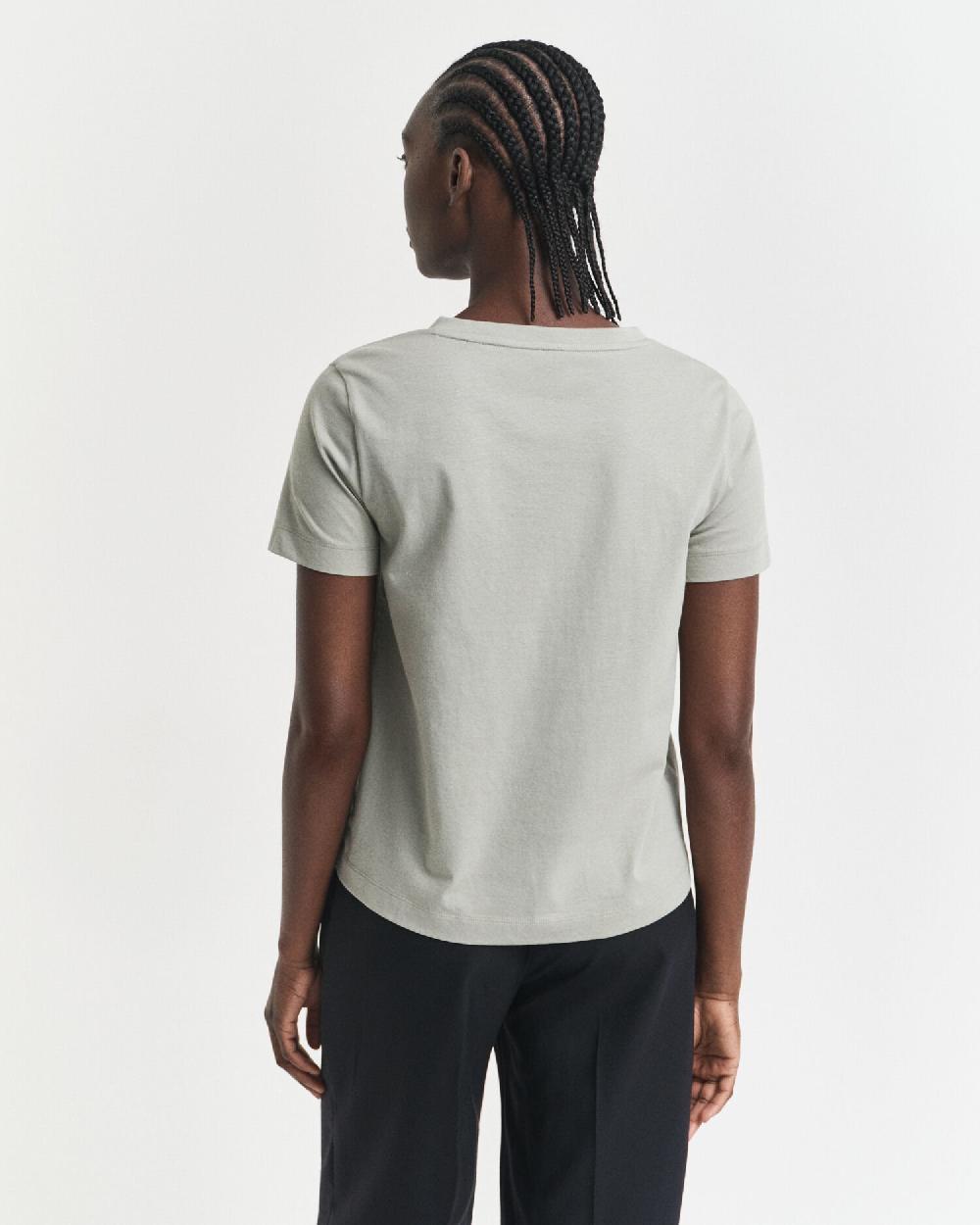Gant Shield V-Neck T-Shirt Faded Sage