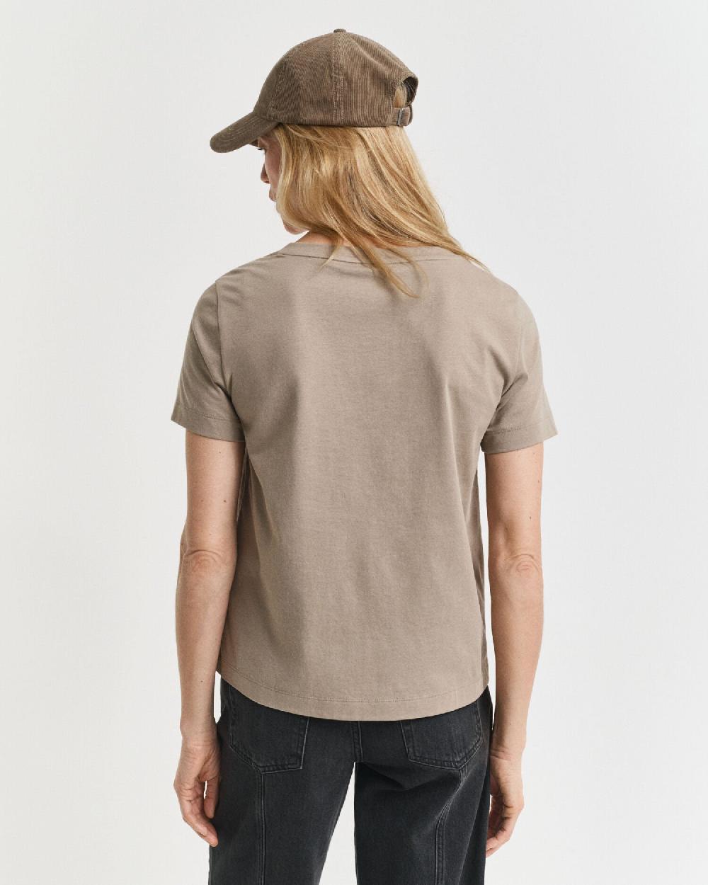 Gant Shield V-Neck T-Shirt Taupe Beige