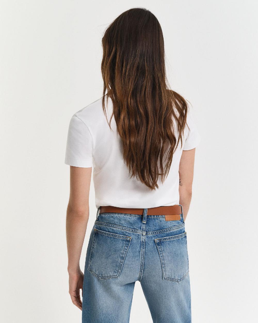 Gant Shield V-Neck T-Shirt White