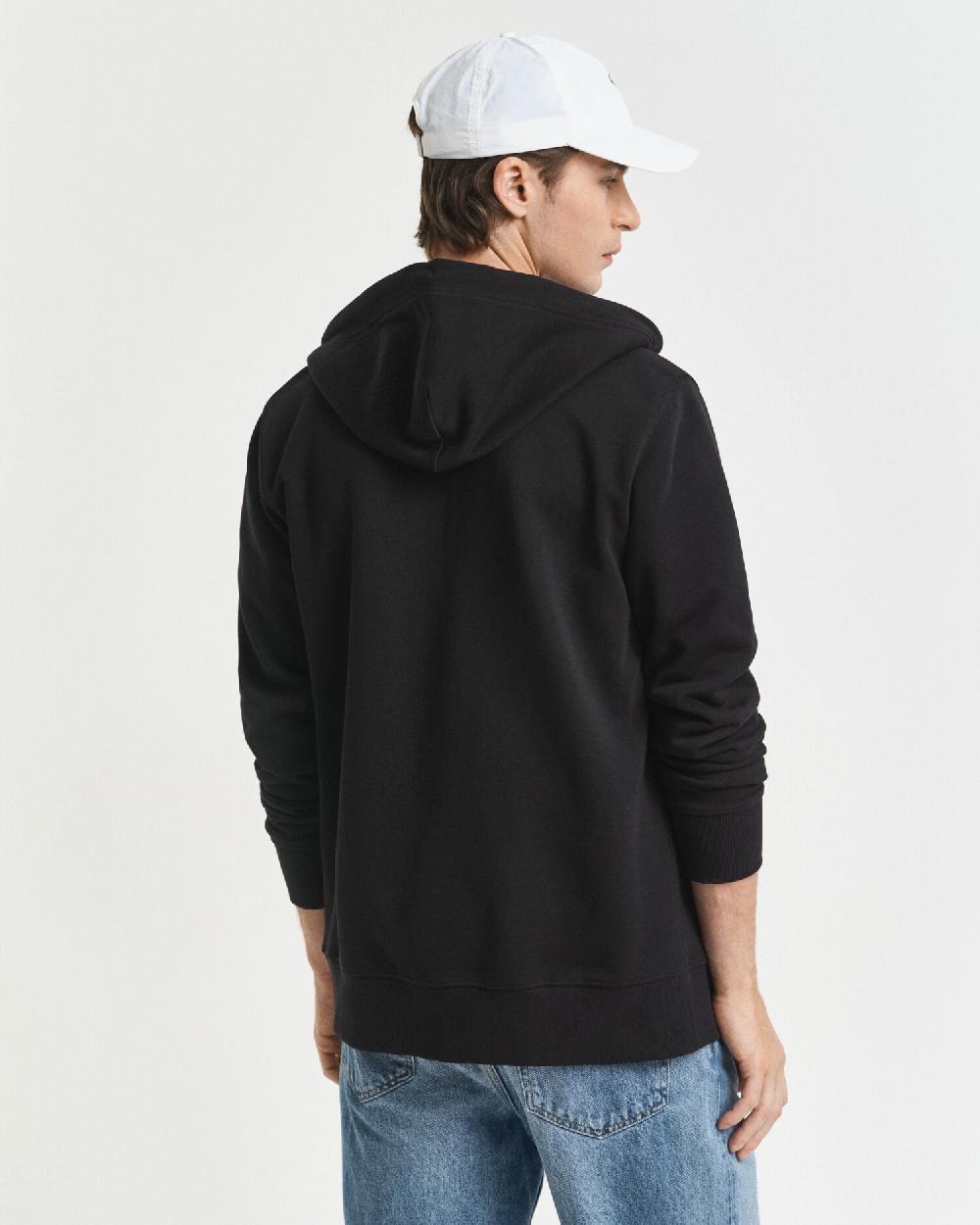 Gant Shield Zip Hoodie Black