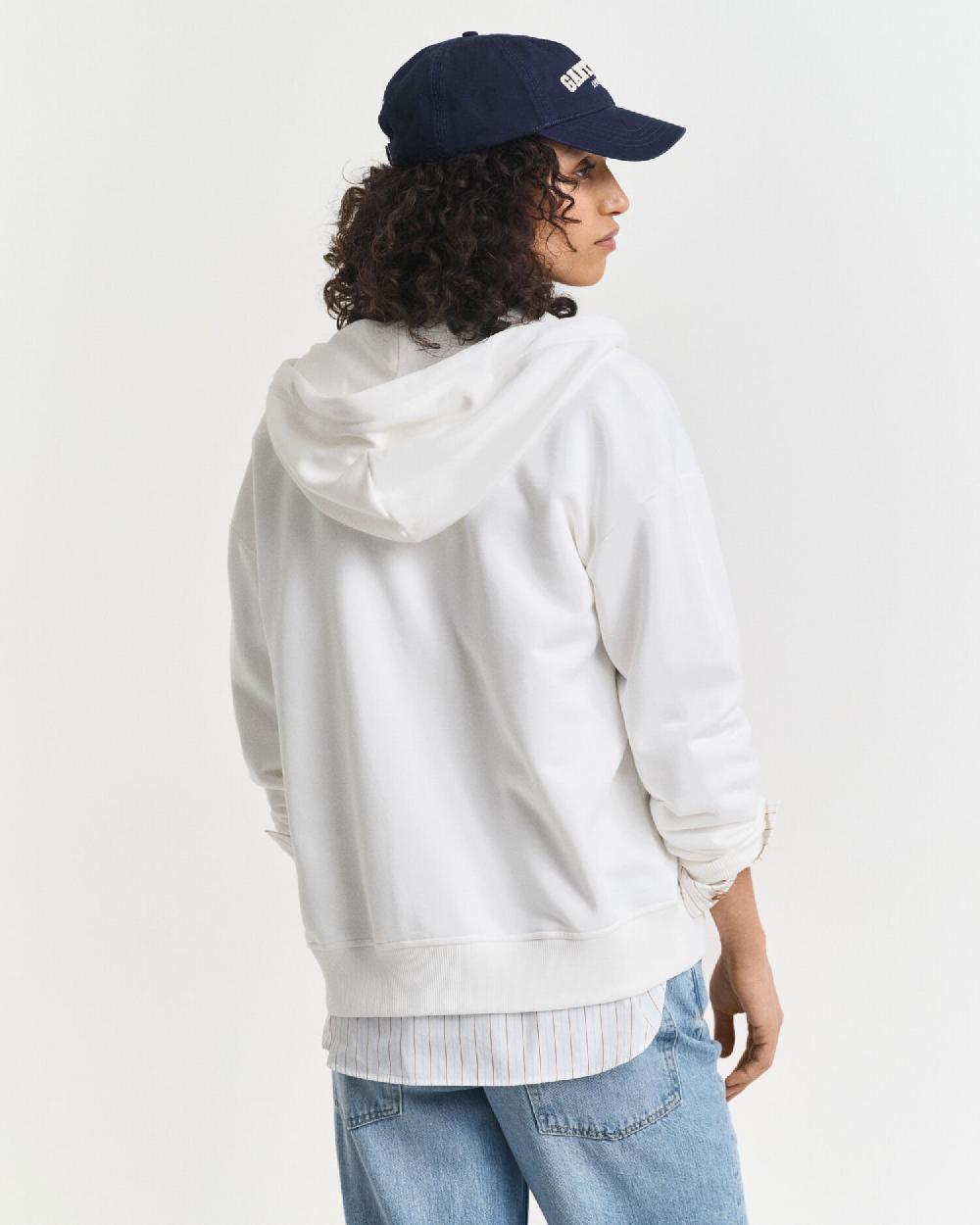 Gant Shield Zip Hoodie Eggshell