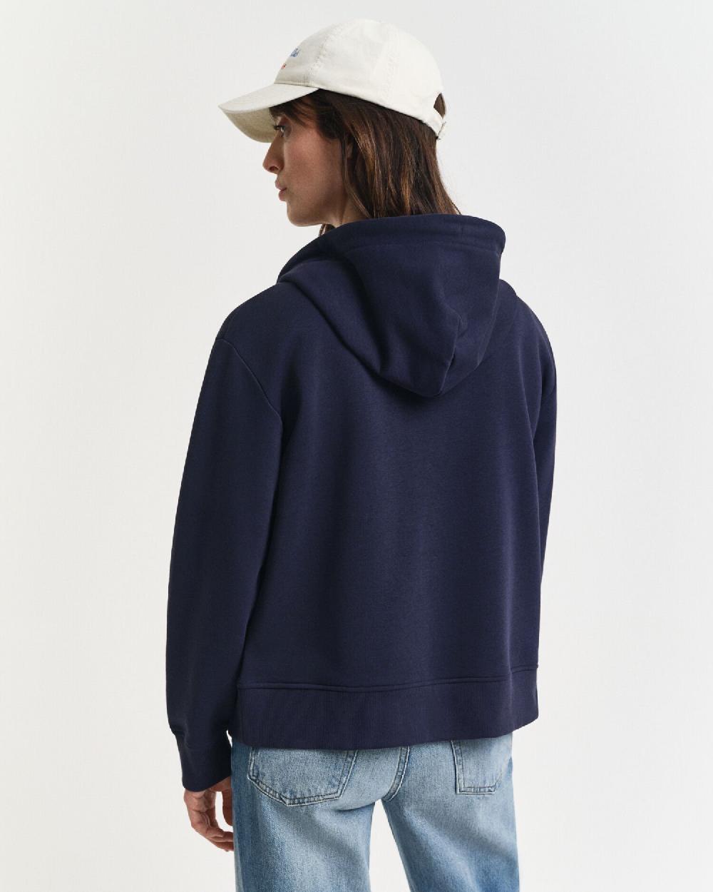 Gant Shield Zip Hoodie Evening Blue