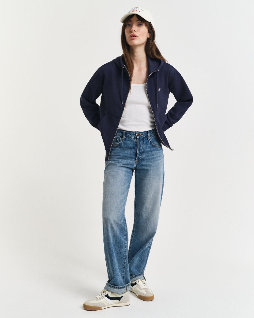 Gant Shield Zip Hoodie Evening Blue