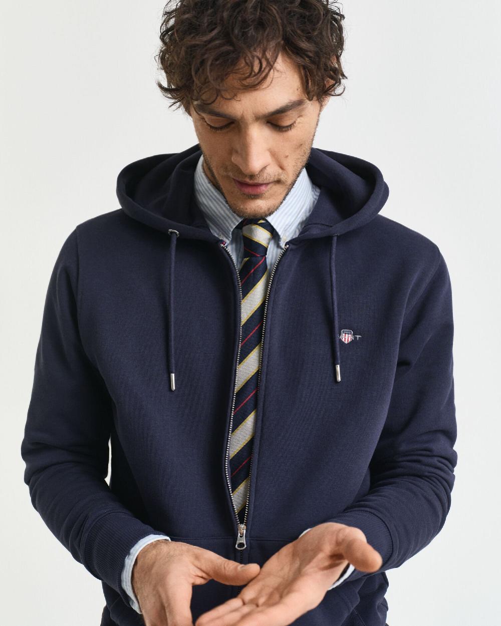 Gant Shield Zip Hoodie Evening Blue