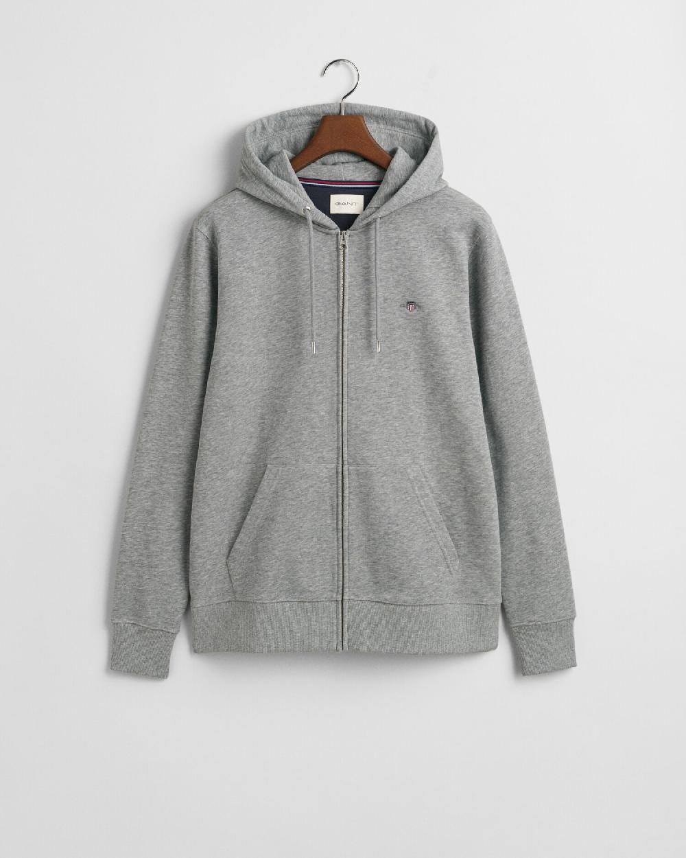 gant Shield Zip Hoodie grey melange