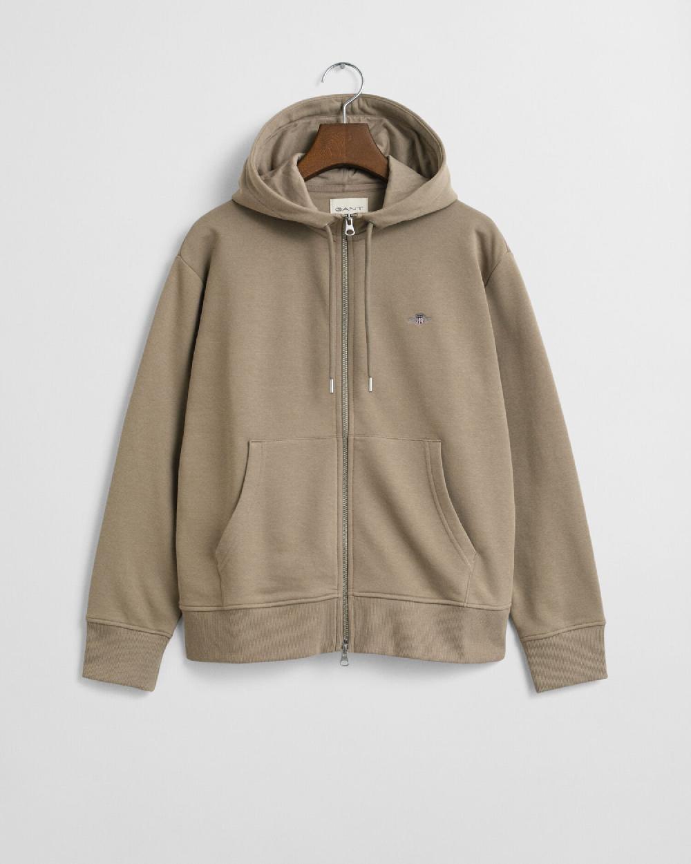 gant Shield Zip Hoodie taupe beige