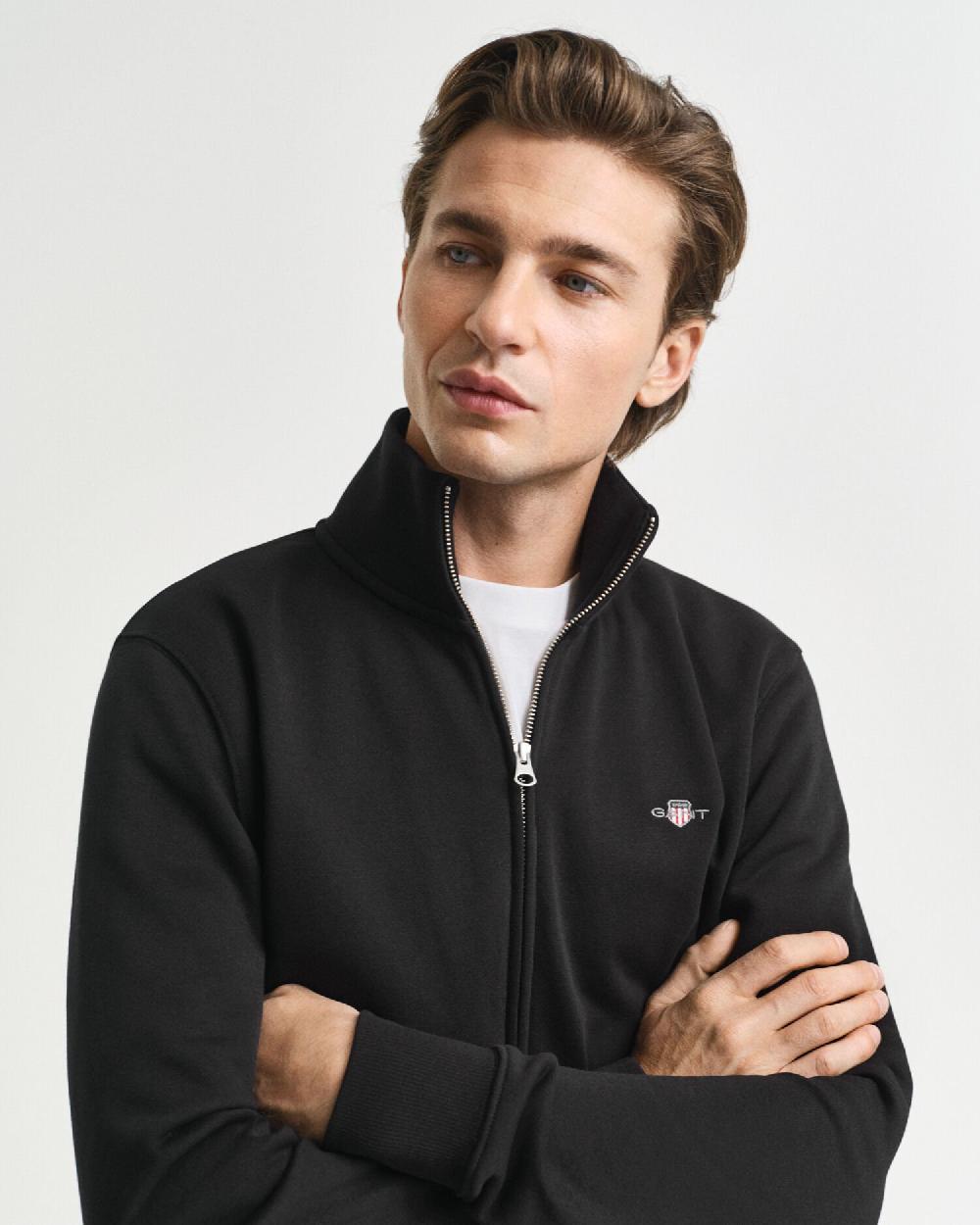 Gant Shield Zip Sweatshirt Black