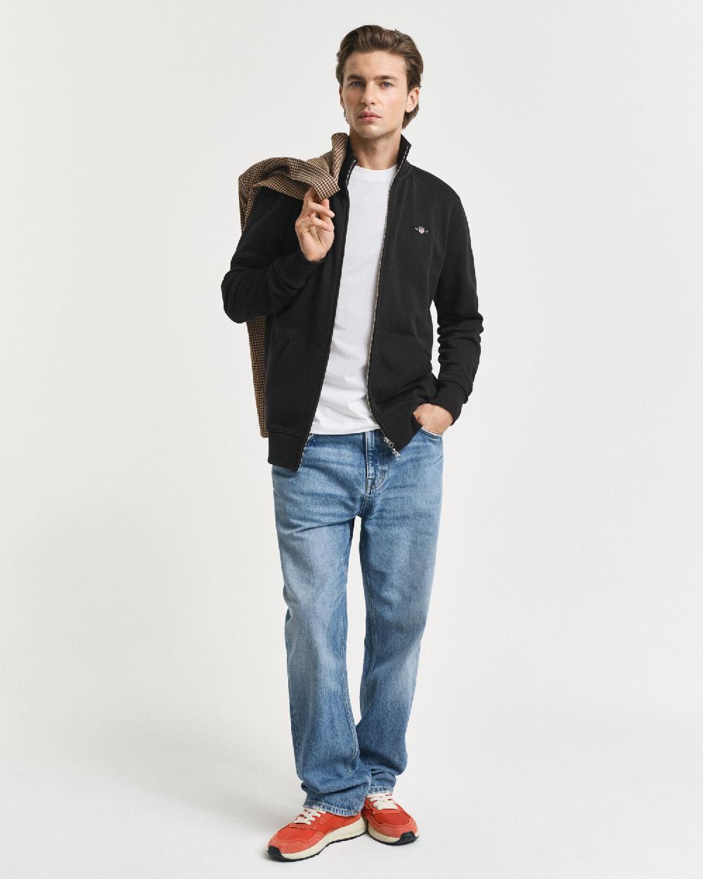 Gant Shield Zip Sweatshirt Black
