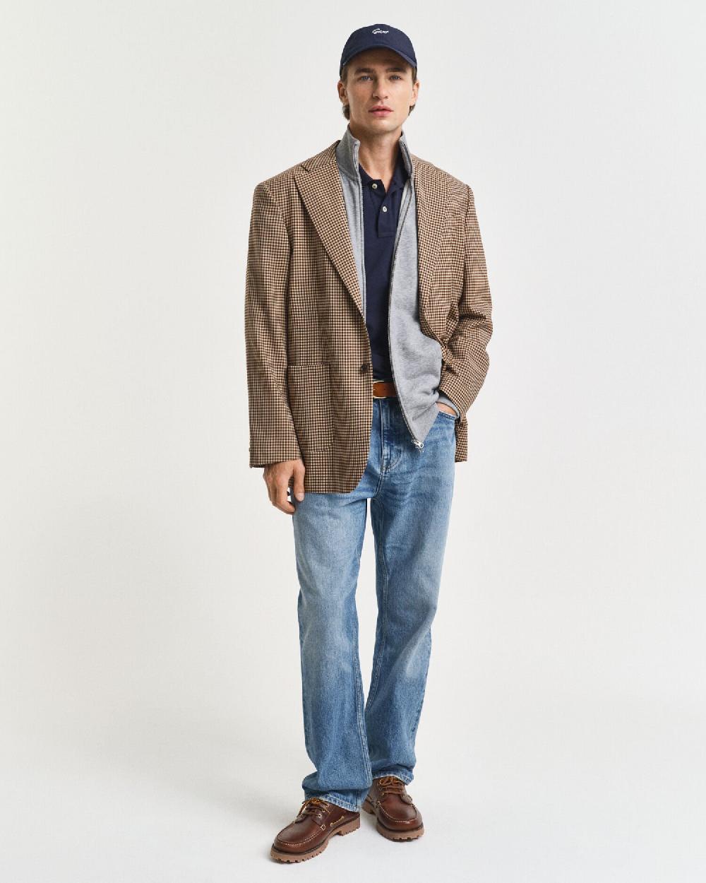 Gant Shield Zip Sweatshirt Grey Melange