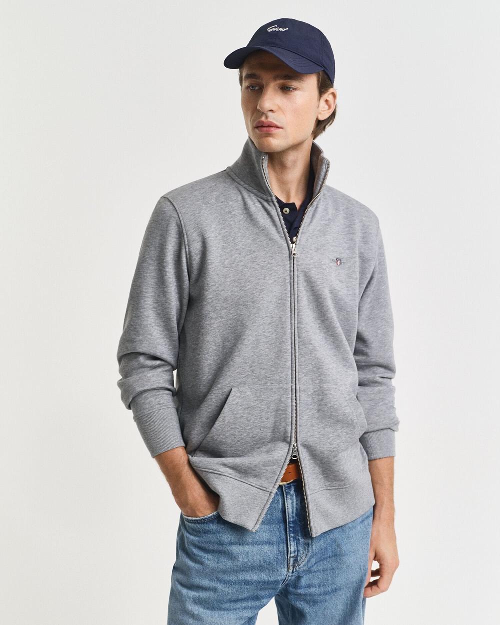 gant Shield Zip Sweatshirt grey melange