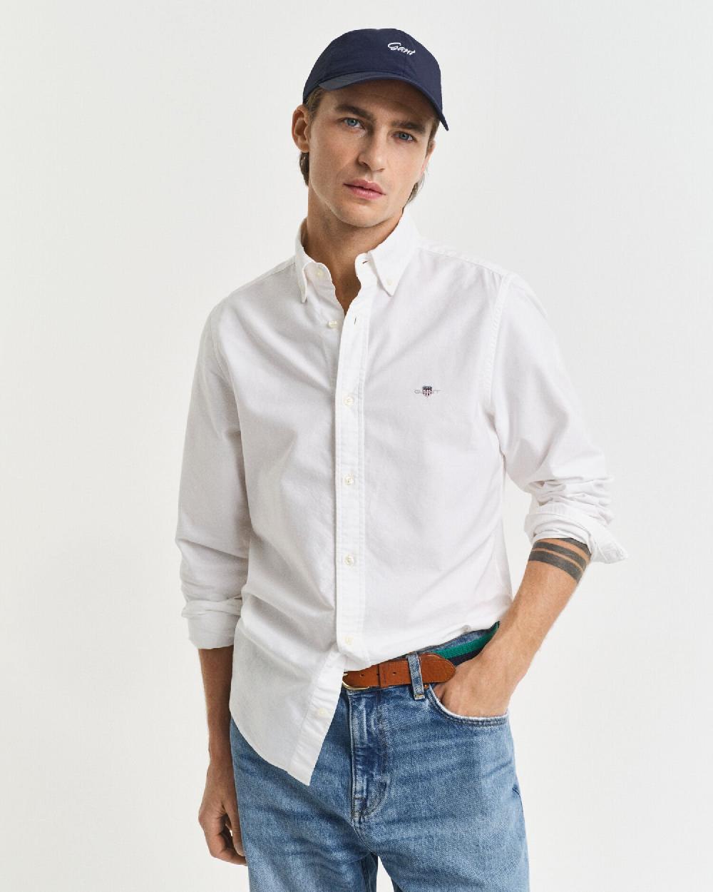 gant Slim Fit Classic Oxford Shirt white