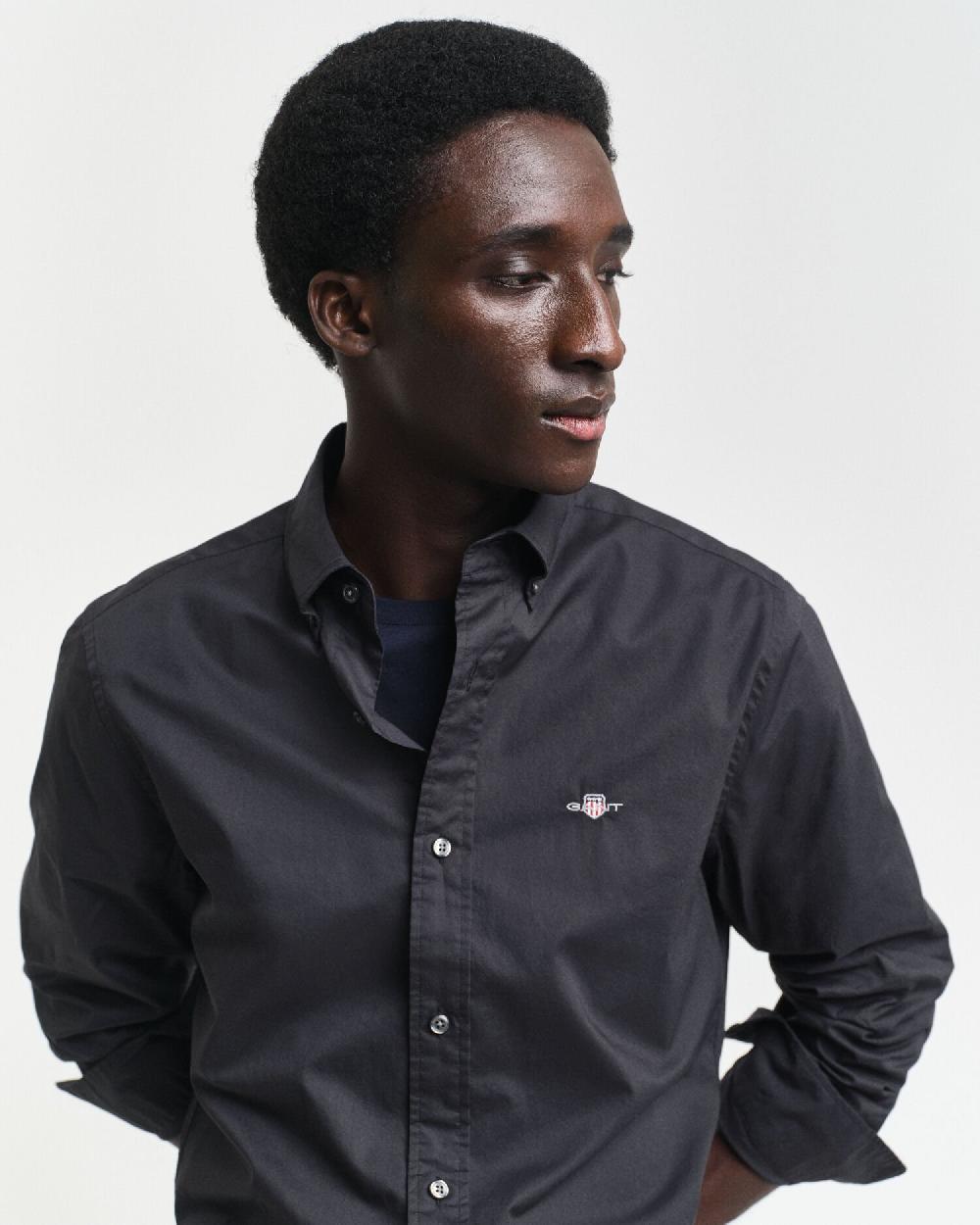 Gant Slim Fit Classic Poplin Shirt Black