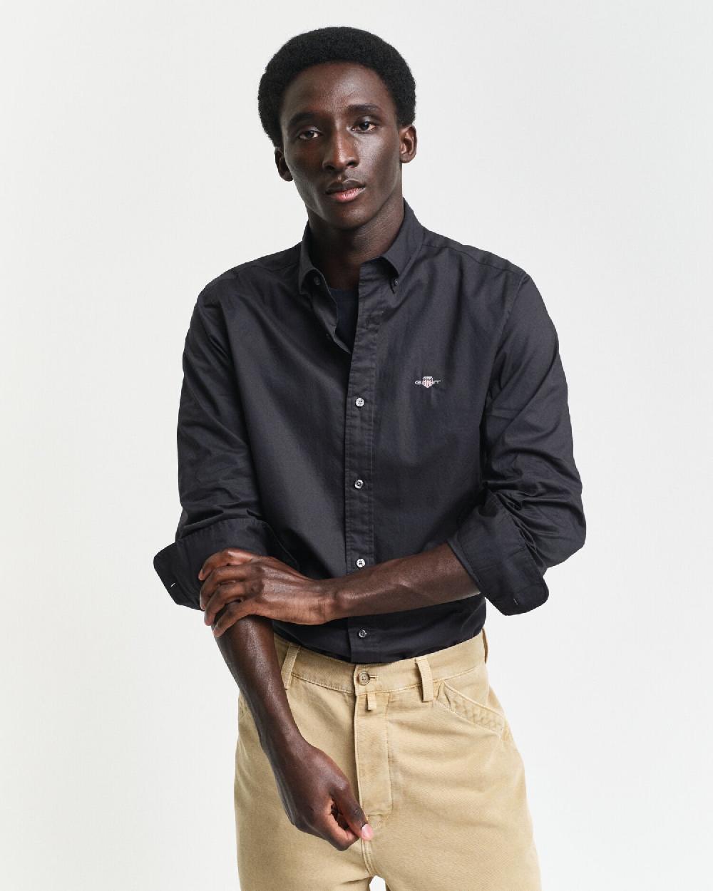 gant Slim Fit Classic Poplin Shirt black