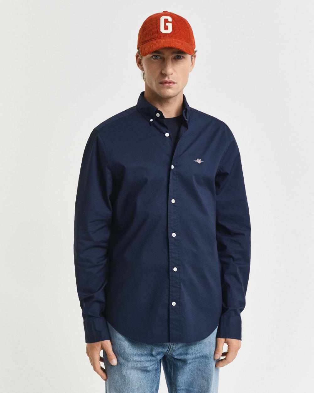 Gant Slim Fit Classic Poplin Shirt Marine
