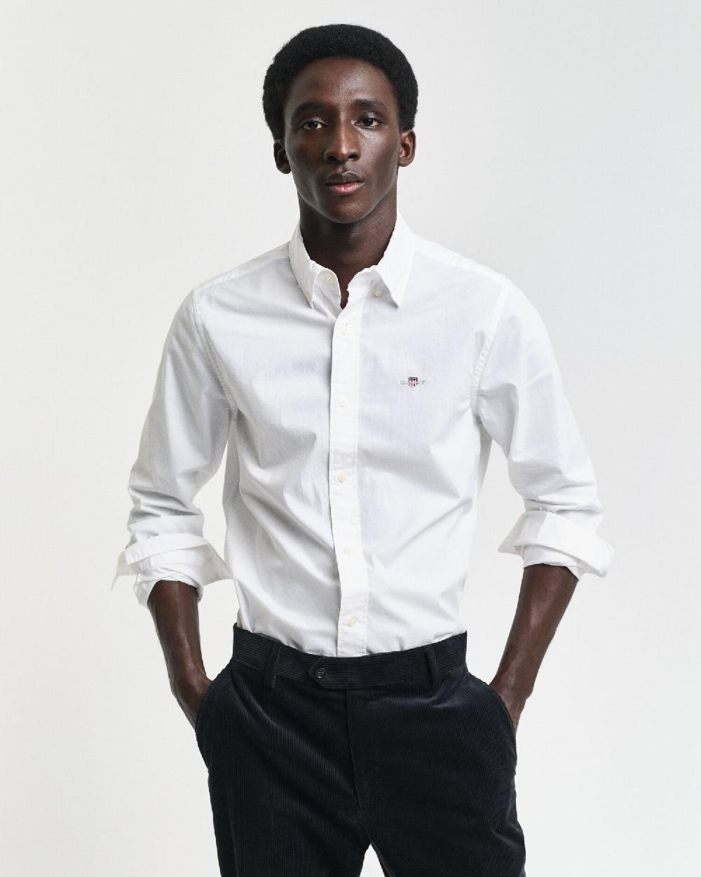 gant Slim Fit Classic Poplin Shirt white