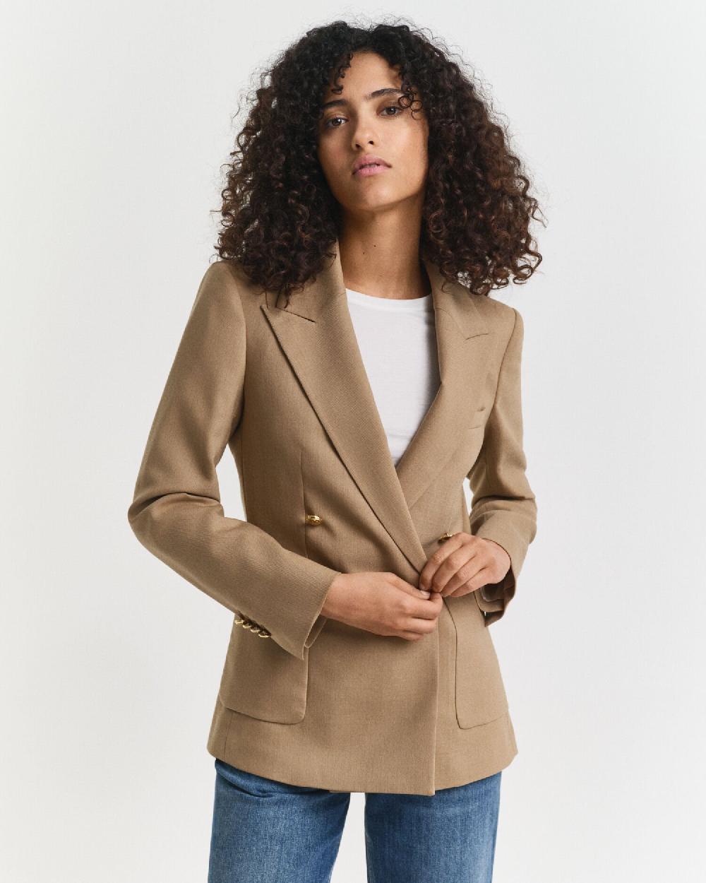 gant Slim Fit Club Blazer warm khaki